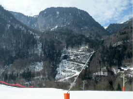 final zig-zag stages of Cascade piste